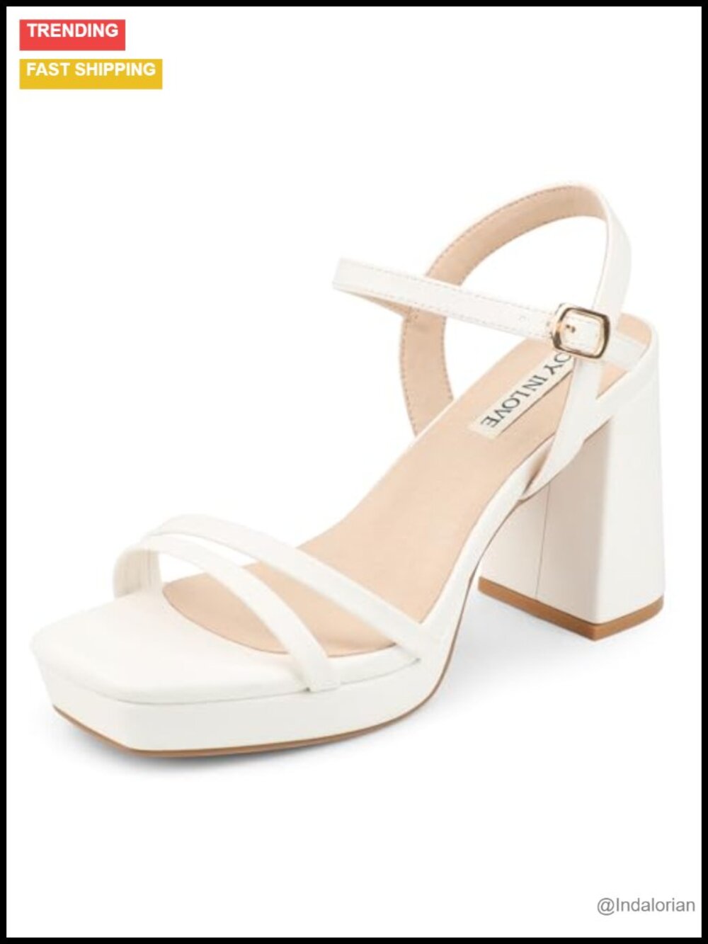 Platform Sandals Chunky Block Heels Adjustable Ankle Strap